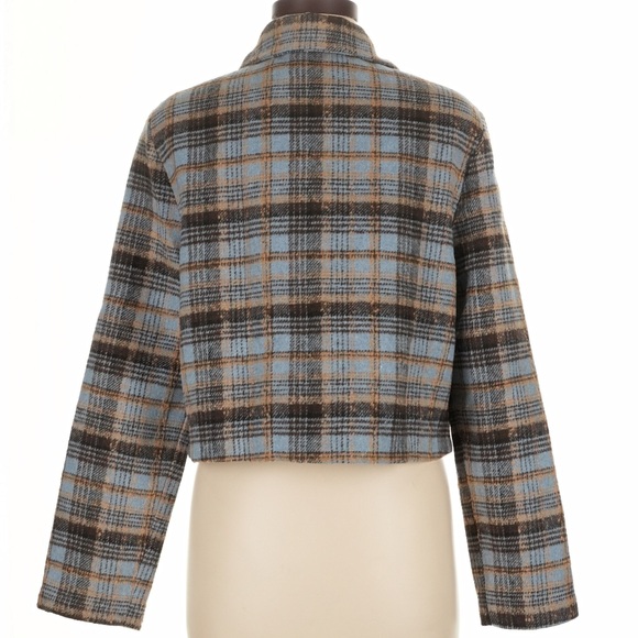 NWT Plaid Women's Jacket - Blue and Brown - Picture 3 of 6